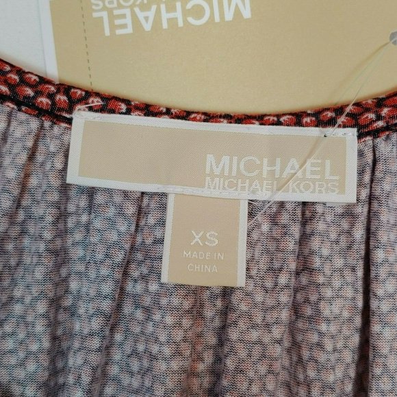 MICHAEL KORS Women's Red Flowered Size XS Blouse - Picture 3 of 5